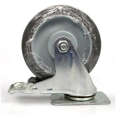 China Other 5 Inch Medium Duty Plate Mute TPR Casters With Brake for sale