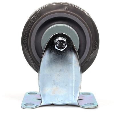 China 4 Inch Rigid Medium Duty Plate Rigid Mute TPR Casters for sale