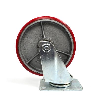 China PIVOT 5 Inch Medium Duty Swivel Plate Iron Core TPU Casters for sale