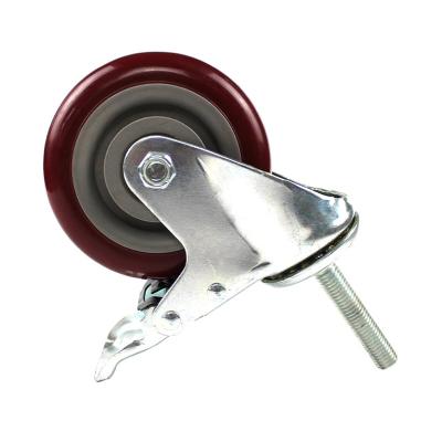 China Others 4 Inch Medium Duty Screw Casters With Brake for sale