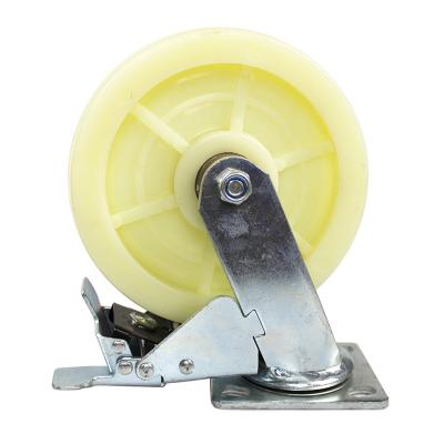 China swivel & Durable 8 Inch Rigid Heavy Duty Plate PP Casters With Brake for sale