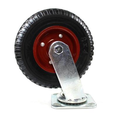 China 8 Inch Flat Plate Rigid Heavy Duty Swivel Iron Core Beacon Casters for sale