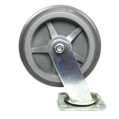 China PIVOT 8 Inch Heavy Duty Plate Swivel Mute TPR Arc Casters for sale