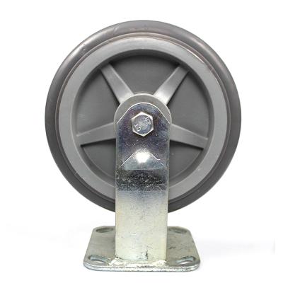 China 8 Inch Rigid Heavy Duty Plate Dumb TPR Arc Casters for sale