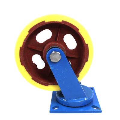 China PIVOT 10 Inch Nylon Swivel Overweight Iron Flat Plate Casters for sale