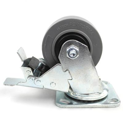 China Another 4 Inches Heavy Duty Plate Anti-Static Casters With Brake for sale