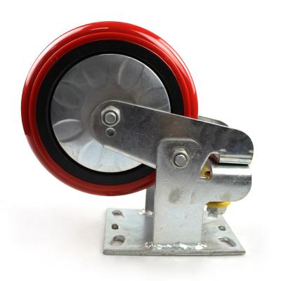 China 8 Inch Heavy Duty Rigid Spring Casters for sale