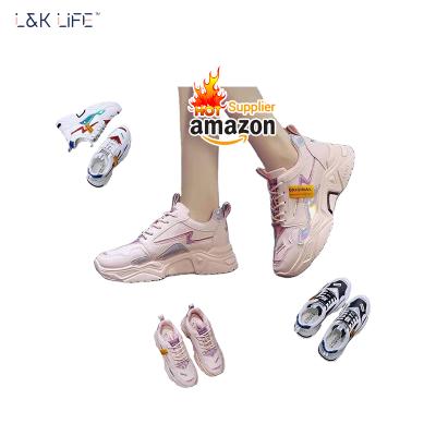 China Fashion trend running shoes new design women sneakers students sport shoes girl version basic thick bottom white casual shoes for sale