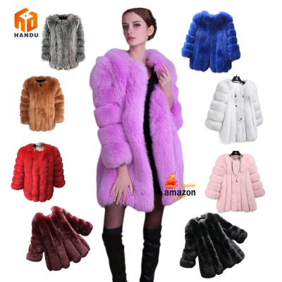 China Anti-wrinkle best quality fashion faux fur fox fur women wholesale fur coat for sale