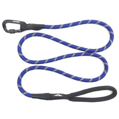 China Personalized Strong Heavy Duty Braided Luxury Large Dog Leash , Dog Leashes Slip Rope With Traffic Padded Handle for sale