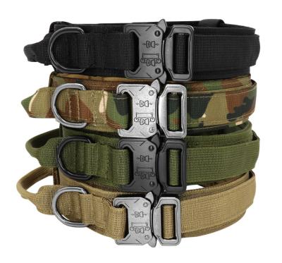 China Custom Made Goods Reflective Military Nylon Adjustable Military Tactical Dog Collar, Dog Collars Training For Large Dogs for sale