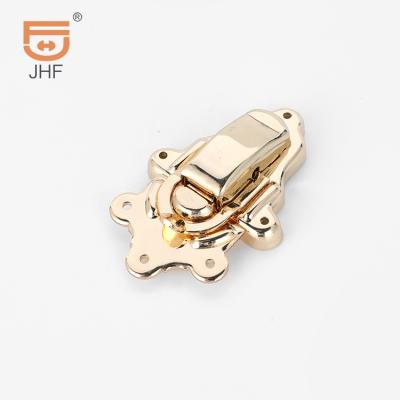 China Furniture Restoration Furniture Hardware Lock Vintage Trunk Gold Metal Lock Fitting Buckle for sale