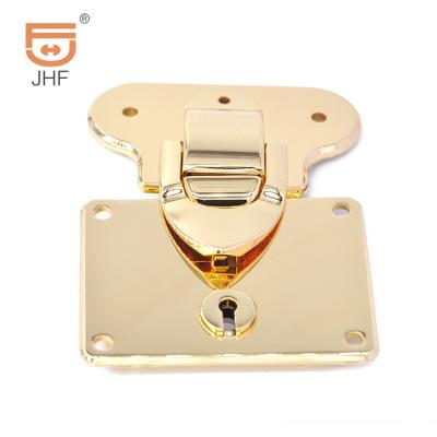 China Furniture Leather Bag Slide Locks Luggage Bag Metal Lock Buckle Box Gold Lock Buckles for sale