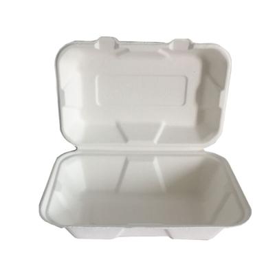 China Disposable Biodegradable Tableware Sugar Cane Bagasse Box Disposable Tableware Sets for sale