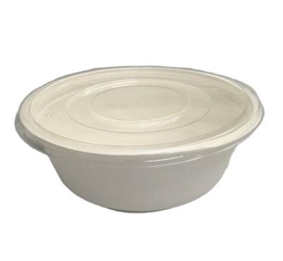 China Disposable Bowl 950ml Sugarcane Bagasse Disposable Bowls With Lid Biodegradable Bamboo PET Bowl for sale