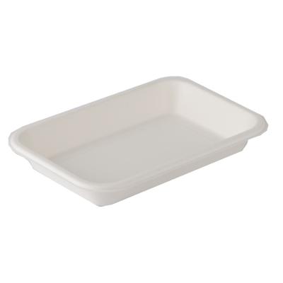 China 100% eco-friendly and biodegradable disposable food packaging container sugar cane bagasse take away food dish for sale