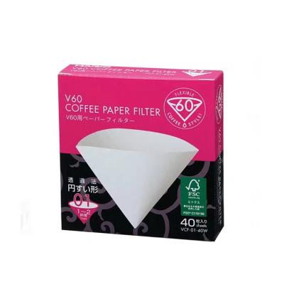 China Viable Japan Wood Pulp V60 Milk Coffee Paper Filter K Cup Unbleached Filter Paper for sale