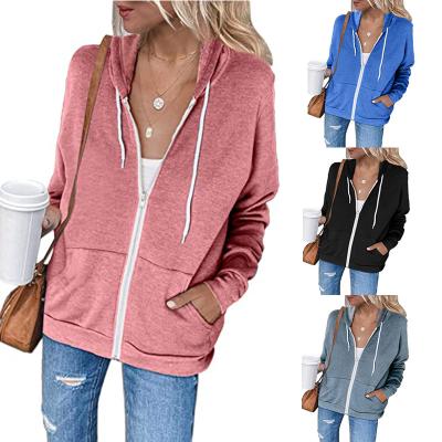 China 2021 New Style Women's Autumn Winter QUICK DRY Hoodies Full Sleeve Sweatshirt Zipper Tank Tops Casual Long Sleeve Tops for sale