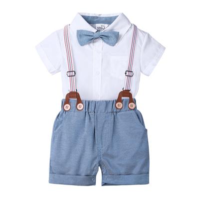 China 2020 Summer Formal Children's New Short Sleeve Shirt Bib Boys Suit Korean Children's Wear for sale