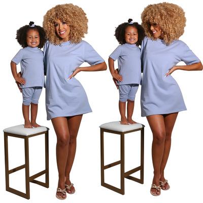 China Wholesale Mommy and Me QUICK DRY Dress and Matching Kids Mommy and Me Two Piece Clothing Mommy Outfits for sale