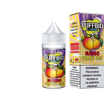 China Puffbio Mango Peach Ice E Flavor 20mg 30mg 50mg nicotine Salt E-Liquid Vape Juice salt bar juice by VAPOREVER for sale