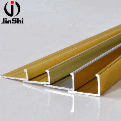 China Modern Bright Silver Gold Aluminum Extrusion Profiles Tile Metal To Trim L Shaped Tile Junction Panel Manufacturers for sale