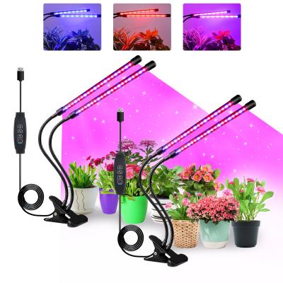 China Auto Sync Dimmable 6000K Full Spectrum USB Long Wire Growing Lamp LED Plant Clip Grow Light With White Red LED For Indoor Plants for sale