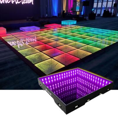 China Hotel Guangdong Canton DJ Lights Tempered Glass Wedding Effects Shimmer Led Infinity Dance Floor for sale