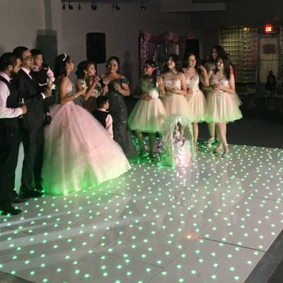 China New Style Portable Wireless LED Dance Floor Lighted Hotel Stars for Party Wedding for sale