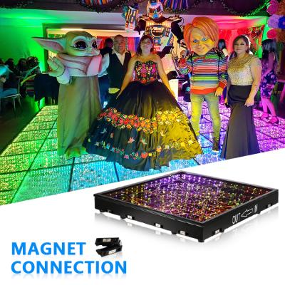 China Party And Wedding Event Magnetic White Temporary Led Starlit Dance Floor Full Color For Wedding for sale