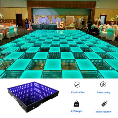 China Hotel Waterproof Easy Install Full Color Lighting 3d Mirror Led Dance Floor Panels Led for sale