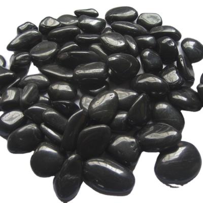 China Modern Natural Black Nanjing River Pebble Stone Paver Landscaping Decorative Stone for sale