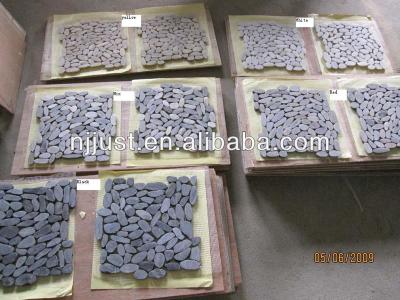 China Natural stone glazed polished tiles with sliced ​​pebbles for sale