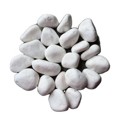 China Factory supply modern garden natural round snow pebble tumbled white stone for sale for sale