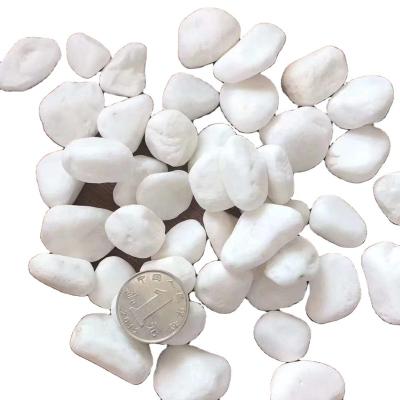 China Modern Factory Supply Garden Natural Tumbled Round Stone Natural Snow White River White Pebble Stone For Sale for sale