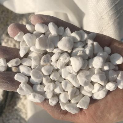 China Modern tumbled white snow gravel stone for sale