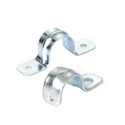 China Use For Supporting Electrical Metal Piping One One Saddle Rigid Clamp Mounting Surface Emt Stainless Steel Pipe Hole Strap Metal Pipe Clamp for sale