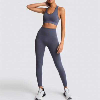 China 2021 Hot Women's Yoga Suit Sportswear Fitness Suit Breathable Seamless Sports Bra Leggings 2 Piece Sets Gym Clothes Suit For Yoga Female for sale