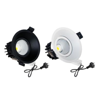 China Plug-in use with cable and socket led downlight SAA for flashing free IP44 13W cut out height 90mm switchable and dimmable C.C.T downlight for sale