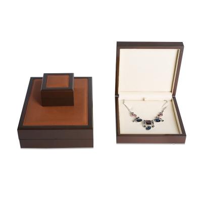 China Hot Selling Luxury MDF Wooden Box For Ring Necklace Earrings Studs Bracelet Watch Set Jewelry Box Pendant Jewelry Packaging for sale