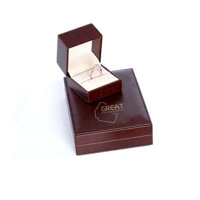 China Customized Packaging PU Leather Jewelry Box PU Leather For Ring Necklace Set Jewelry Box for sale