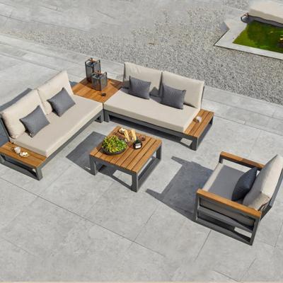 China Clean Luxury Teak Wicker Solid Wood Polyethylene Rattan Furniture Outdoor Patio Sofa for sale