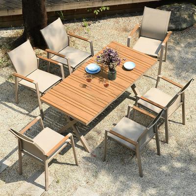 China Eco-freindly high quality goungzhou outdoor party picnic wooden tea table set outdoor restaurante and chair furniture for sale