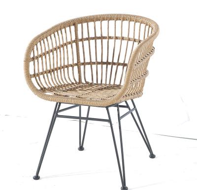 China Nordic Outdoor Eco-friendly Vintage Bistro Rattan Cane Wicker and Stackable Canvas Wedding Dining Chairs Armchair Leisure Rattan for sale