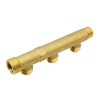 China Brass Color 1/2-1 Inch Contemporary Brass Manifolds Three Way Forging Water Separator for sale