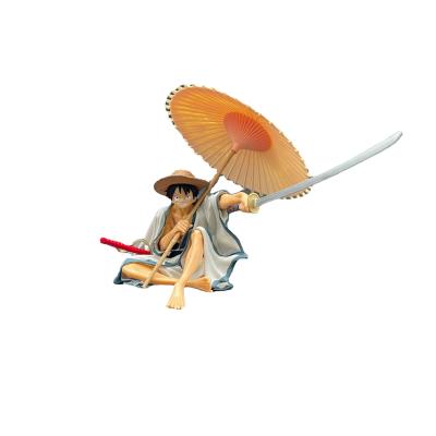 China Wholesale Anime One Piece Cartoon Toy Luffy Figure With Umbrella Action Number Model Doll for sale