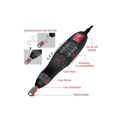 China Yes Low Noise 20000 Rpm Electric Nail Polisher Nail Drill for sale