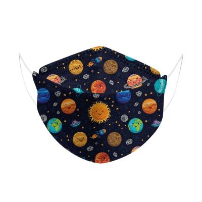 China Four Seasons Wholesale 4 Layer Space Stars Print Mask Platypus 3D Fish Shaped Kids KF94 Disposable Face Mask for sale