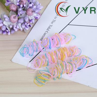 China Environmental Friendly Wholesale Jelly Color Multi Color Baby TPU Elastic Hair Bands Durable Elastic Hair Circle Ring for sale