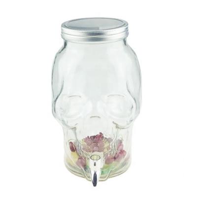 China Freshness Preservation 5L Glass Jar With Lid And Metal Mouth Water Jar Clear Glass Storage Container With Lid 1.3 Gallon for sale